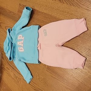 Gap Factory Size 6-12M teal hoodie and pink sweatpants